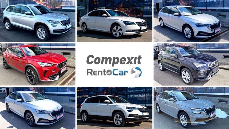 8 car models from 2021 available in the Compexit Rent a car fleet